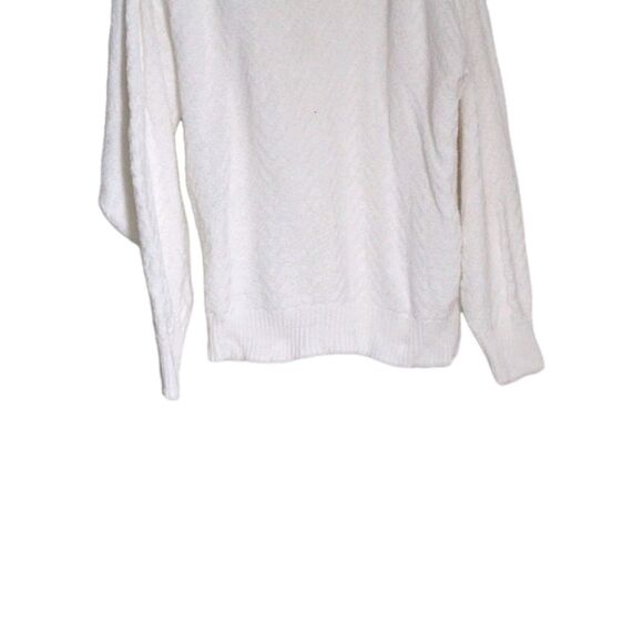 Vtg Serious Affairs Mens Sweater Crew Neck White Cotton Made in USA Size L - Picture 3 of 5